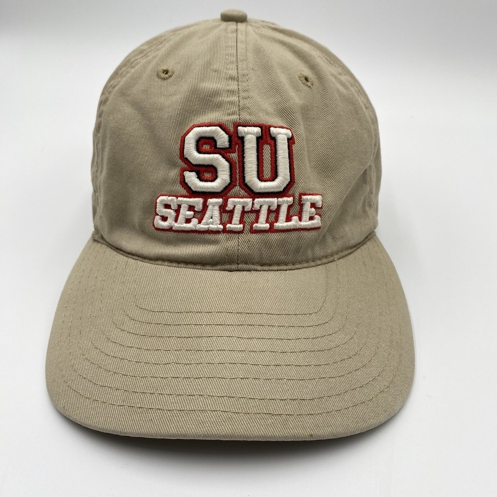 Seattle University RedHawks Hat Cap Khaki Cotton Clean Up Adjustable VGC Legacy